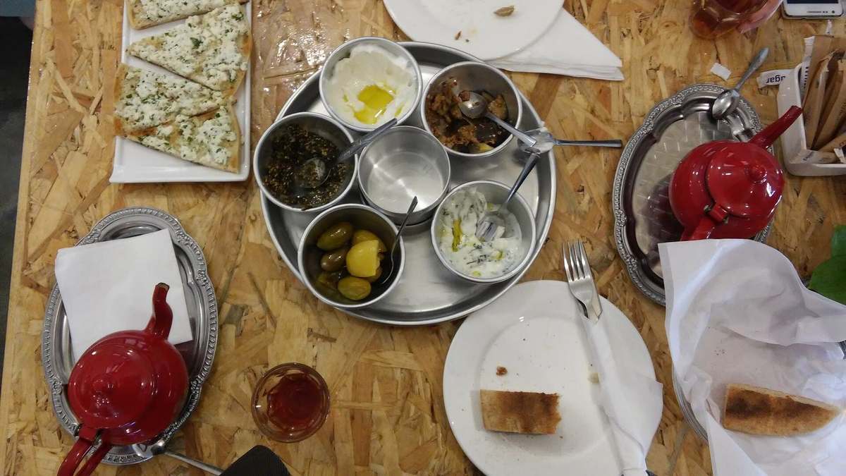 A traditional Levantine breakfast spread in Jordan