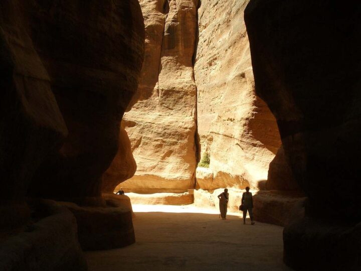The Siq, the narrow canyon leading into Petra