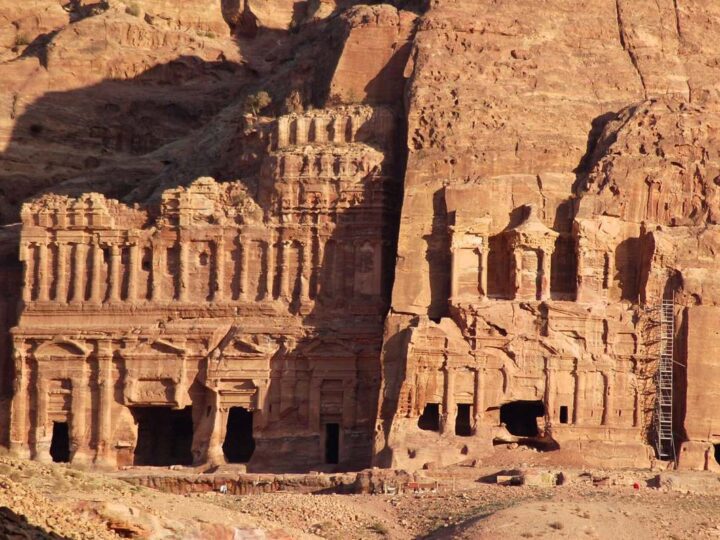 The Royal Tombs carved into the cliffs of Petra